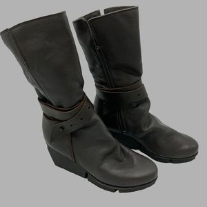 NIB Leather Trippen Draft Boot in Espresso Brown